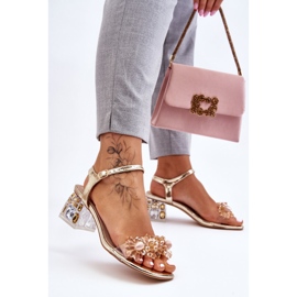 S.Barski Naisten kultaiset sandaalit matalakorkoisilla kultaisilla Benicio kultainen 2