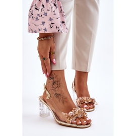 S.Barski Muodikkaat sandaalit kultaisilla terassihelmillä kultainen 1