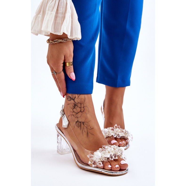 S.Barski Muodikkaat sandaalit helmillä Hopeaterassi 1