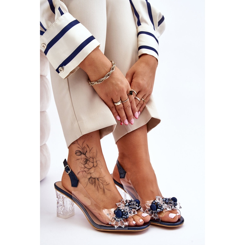 S.Barski Muodikkaat sandaalit helmillä Navy Terrance laivastonsininen 1