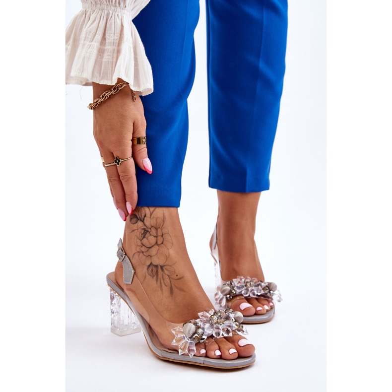 S.Barski Muodikkaat sandaalit harmailla terassihelmillä harmaa 1