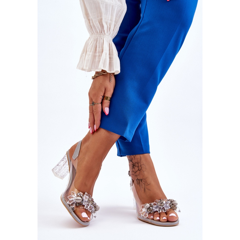 S.Barski Muodikkaat sandaalit harmailla terassihelmillä harmaa 2