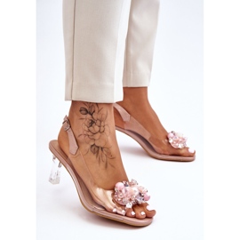 S.Barski Tyylikkäät läpinäkyvät sandaalit Nude Lilah -koristeella vaaleanpunainen 4