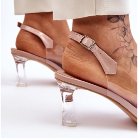 S.Barski Tyylikkäät läpinäkyvät sandaalit Nude Lilah -koristeella vaaleanpunainen 8