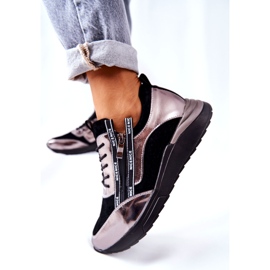 POTOCKI Nahkaiset metalliset urheilulenkkarit mustat ja hopeiset 1