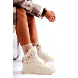 FB2 Naisten eristetyt korkeat urheilukengät beige Lexa 5