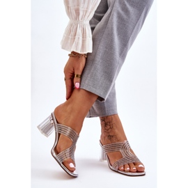 S.Barski Jaxen hopeakorkoiset sandaalit strassilla 2