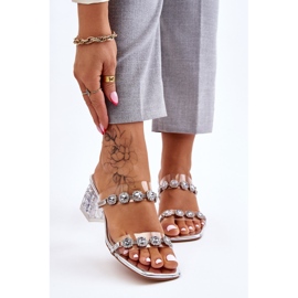 S.Barski Naisten tossut koristeellisilla zirkoneilla, hopea Leyla 1