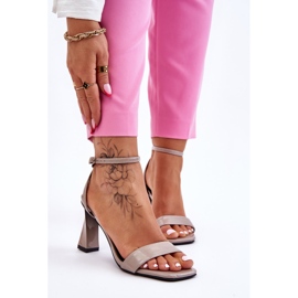 S.Barski Harmaa Owen Patent Heeled sandaalit 1