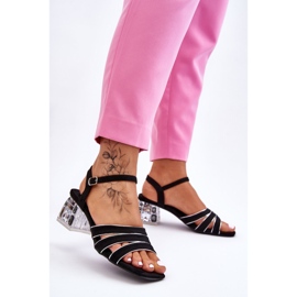 S.Barski Mustat Callan Suede -sandaalit kristalleilla 2