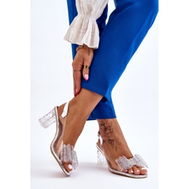 S.Barski Muodikkaat läpinäkyvät sandaalit hopeisella Ariella-rusetilla hopea 2
