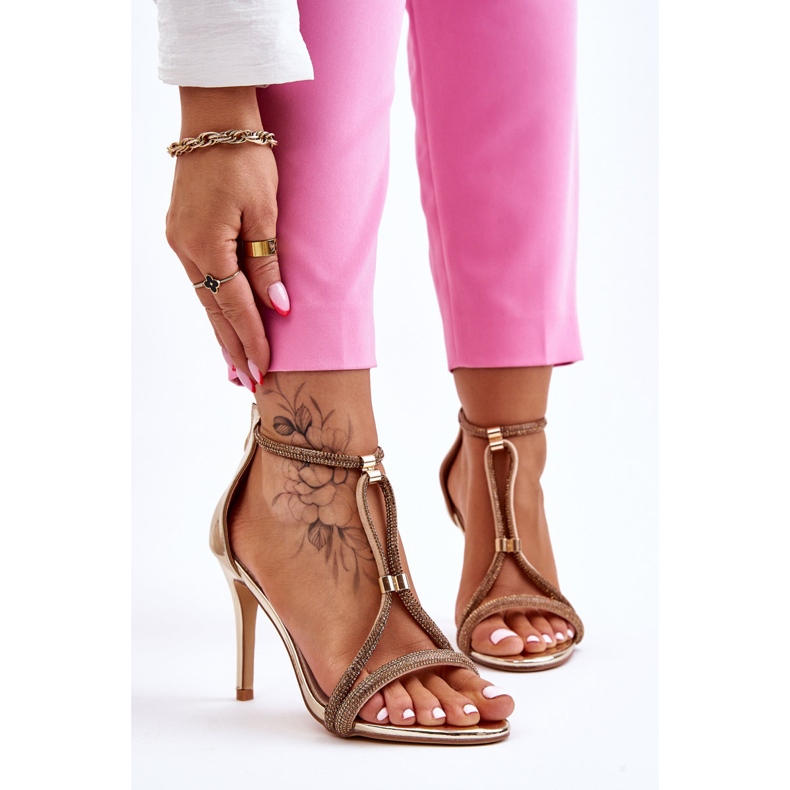 S.Barski Tyylikkäät sandaalit korkokenkiin, joissa on Jenesis Gold Jenesis kultainen 1