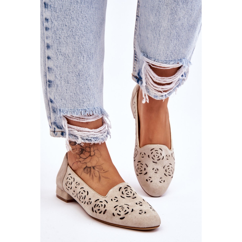 Harjakattoiset Loafers Sergio Leone BL627 Beige 2