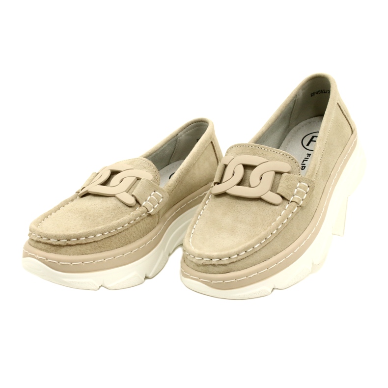 Nahkaiset mokasiinit Filippo DP4552/23 beige 3