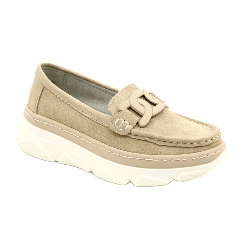 Nahkaiset mokasiinit Filippo DP4552/23 beige 1
