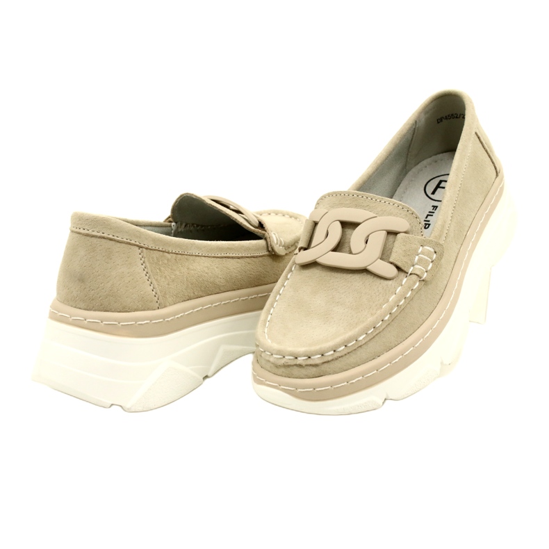 Nahkaiset mokasiinit Filippo DP4552/23 beige 4