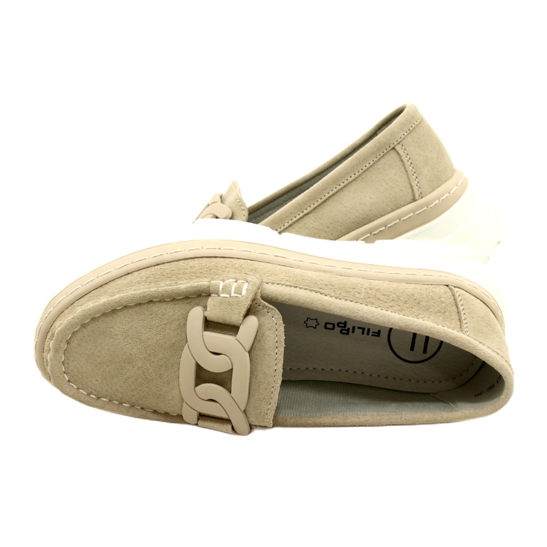 Nahkaiset mokasiinit Filippo DP4552/23 beige 5