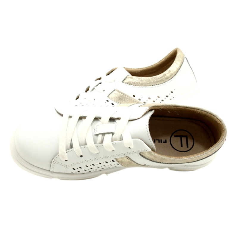 Harjakatkoiset nahkalenkkarit Filippo DP4531/23 WH GO valkoinen 5