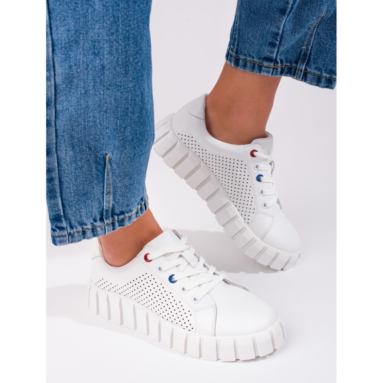 W. Potocki Potockin valkoiset nahkaiset urheilukengät valkoinen 1