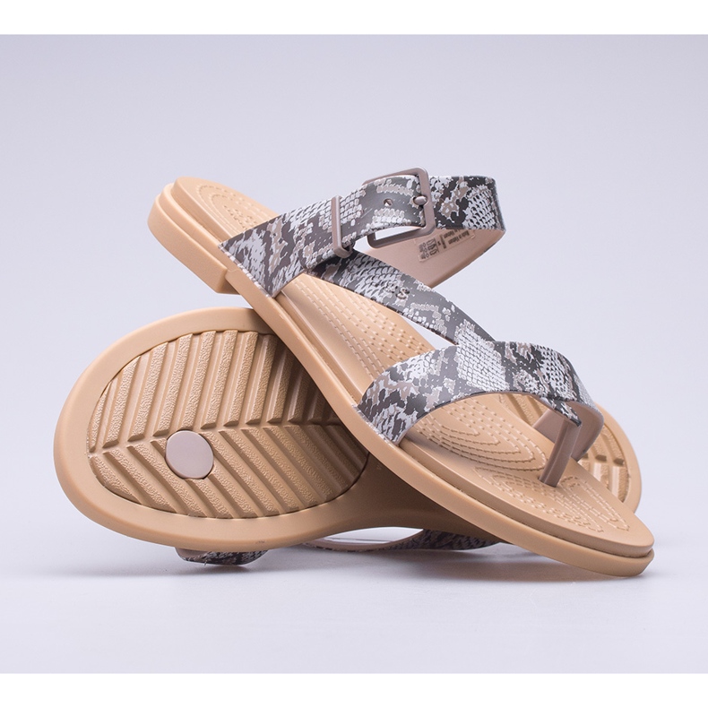 Naisten Crocs Tulum Toe Post -sandaali W 206108-15W ruskea 1