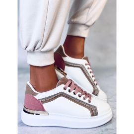 BM Naisten Brengle White -lenkkarit valkoinen vaaleanpunainen monivärinen 1