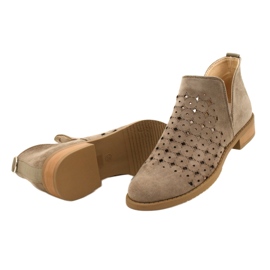 DASZYŃSKI Harjakattoiset mokkanahkaiset saapikkaat, joissa on leikattu karva beige ruskea 5