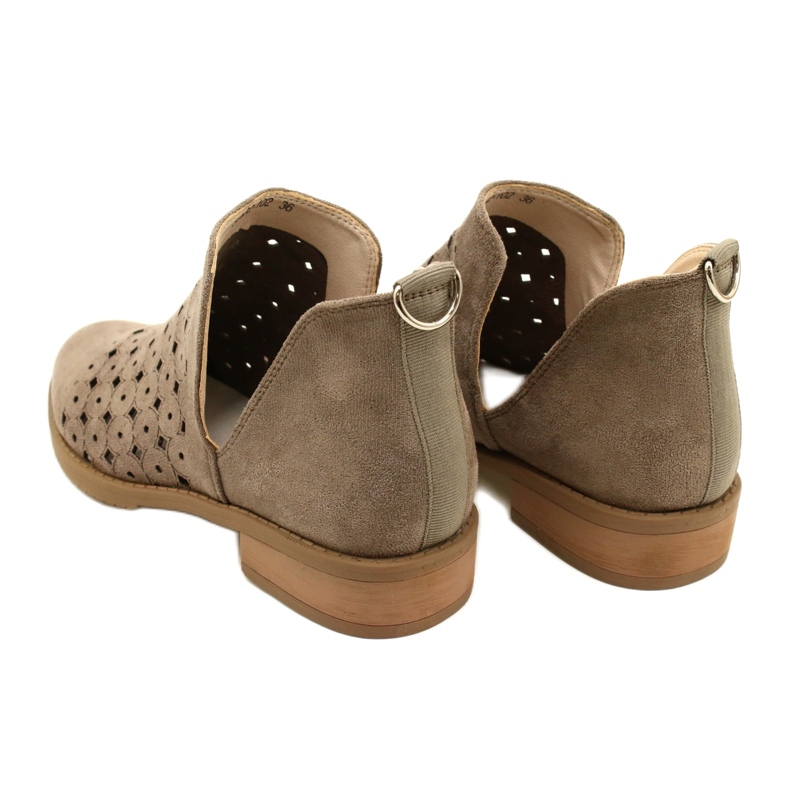 DASZYŃSKI Harjakattoiset mokkanahkaiset saapikkaat, joissa on leikattu karva beige ruskea 7