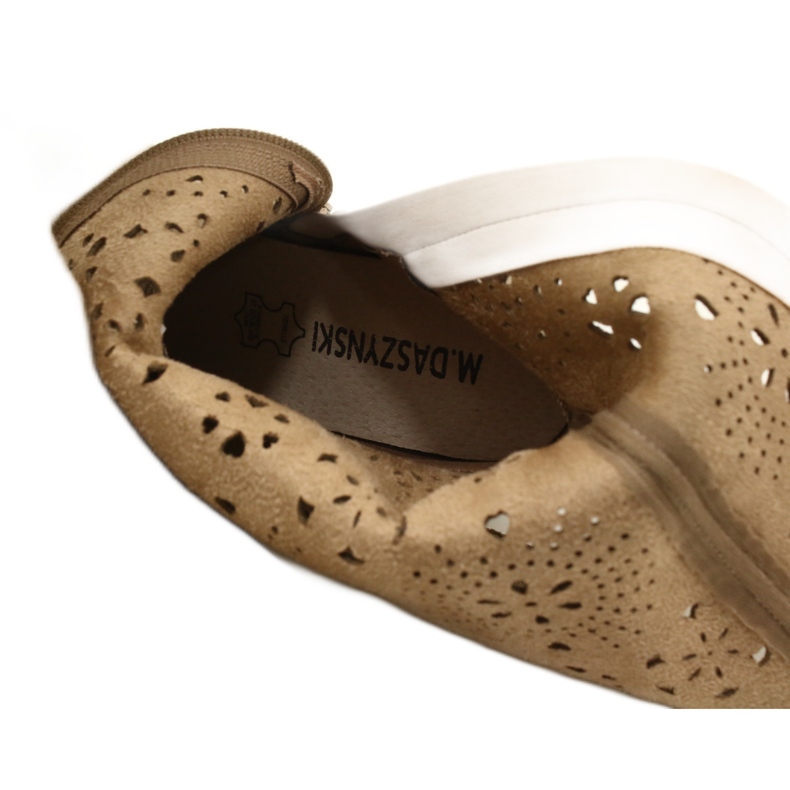 M.Daszyński Avointyöt naisten mokkanahkaiset saappaat beige 6