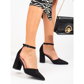 Naisten Shelovet mustat mokkanahkapumput 1