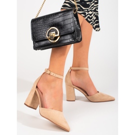 Naisten Shelovet mokkanahkaa beigeä pumput 1