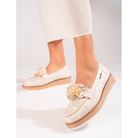 Naisten kengät Shelovet beige kristalleilla 1