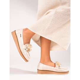 Naisten kengät Shelovet beige kristalleilla 2