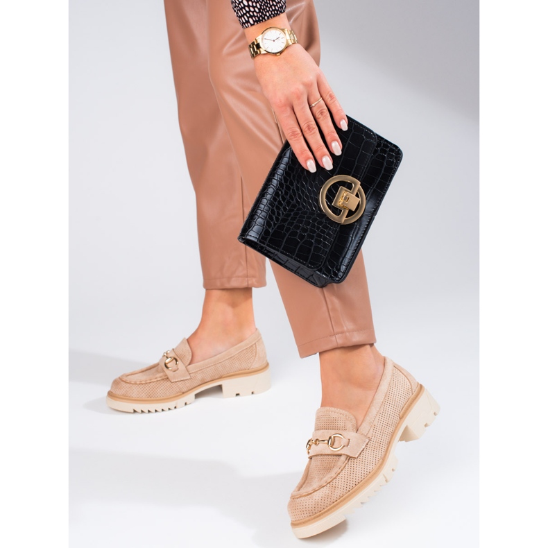 Seastar Harjakatkoiset naisten mokasiinit Shelovet beigellä alustalla 1