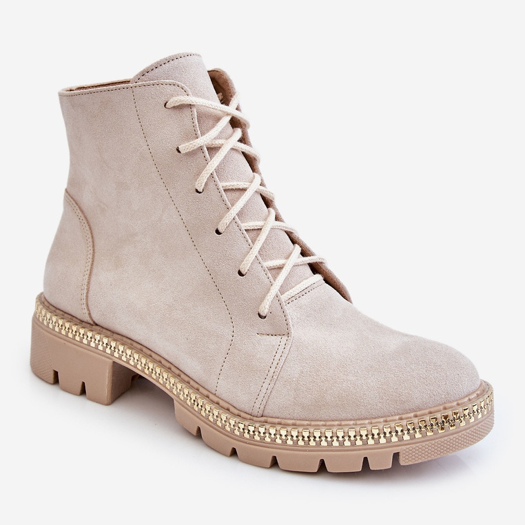 Lewski Shoes Flat Boots Leski-kengät 3285 Vaalea beige 1