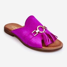 Lewski Shoes Naisten mokkanahkaiset tossut Leski-kengät 3226 Fuchsia vaaleanpunainen 1