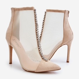 Muodikkaat naisten korkokengät, joissa verkkobeige Rummi 2