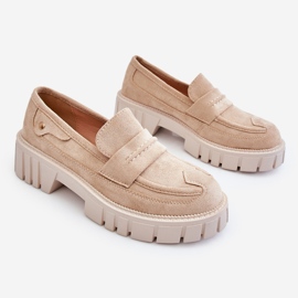 Naisten mokkanahkaiset Slip-on kengät Beige Fiorell 1