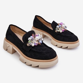 PM1 Naisten Loafers-kengät koristeilla musta Isac 1