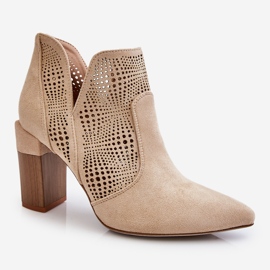 PM1 Harjakattoiset mokkanahkakorkokengät Vaalea beige Leanna ruskea 2