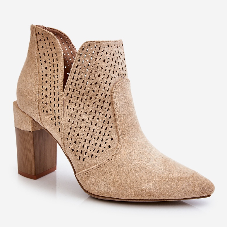 PM1 Muodikkaat mokkanahkaiset harjakattoiset korkokengät Vaaleanbeige Genevi 1