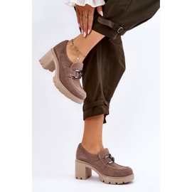 Lemar Elegantti Brogues kantapäässä, jossa on tumma hopea beige koristelu Harmell 2