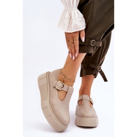 Lemar Muodikkaat nahkakengät massiivisella beigenvärisellä alustalla 1