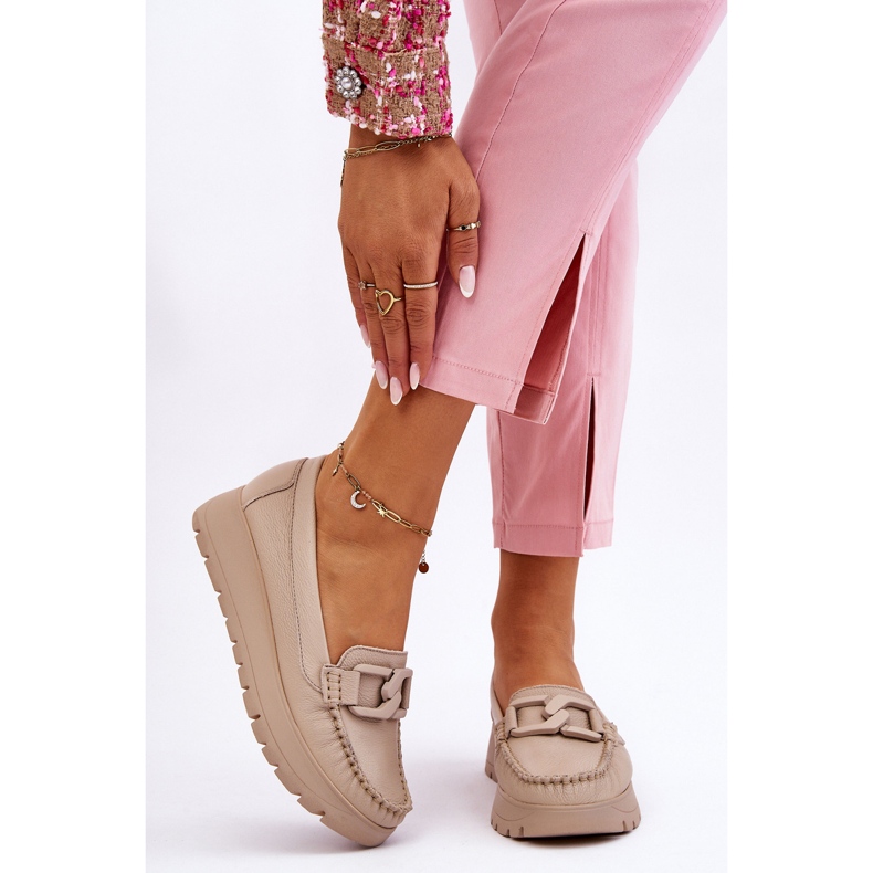 Lemar Nahkahousut beigeillä Desmond-koristeilla 1