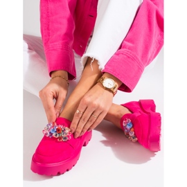 Vinceza pinkit naisten kengät kristalleilla vaaleanpunainen 1