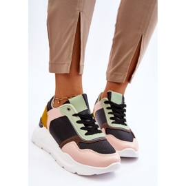 PG1 Naisten nahkaiset tennarit, musta ja vihreä Chaya 2