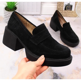 Naisten nahkaiset mokkahousut Filippo DP4685/23 musta 1