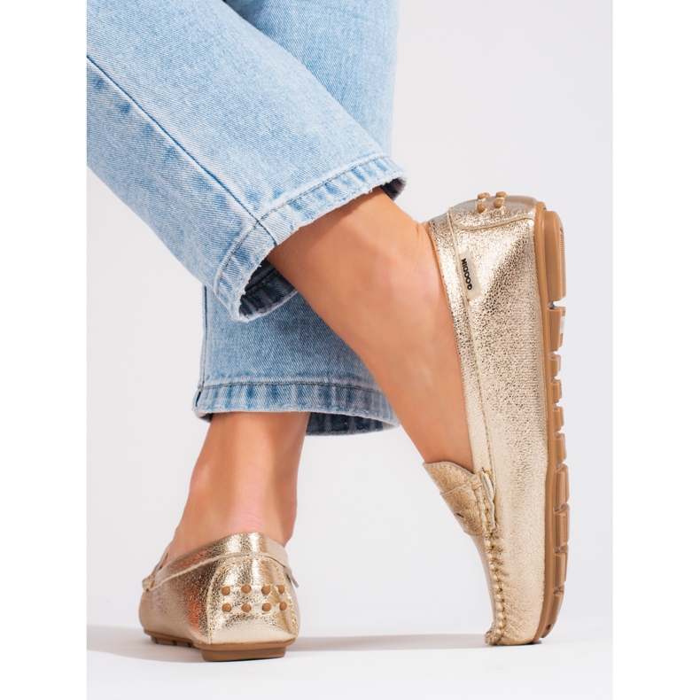 Goodin Mukavat naisten kultaiset mokasiinit Shelovet kultainen 2