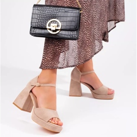 Vinceza beige-mokkanahkasandaalit 1