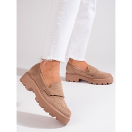 Vinceza naisten beige mokkanahka kengät 1