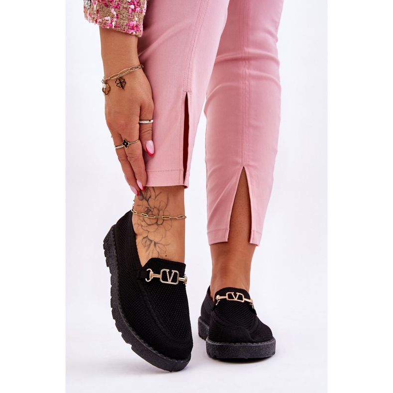Naisten Slip-On lenkkarit, joissa koristelu Musta Alena 1